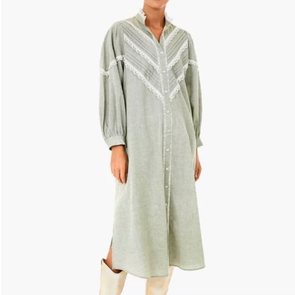 Pomander place sage green Jolene midi dress